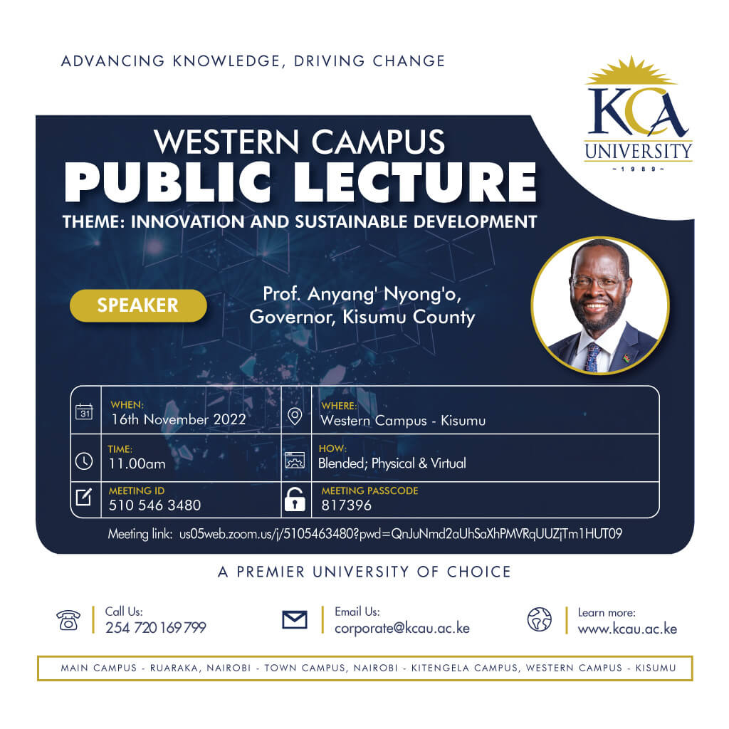 KCA University Western Campus hosts Public Lecture